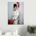 Shahbanu Farah White Gown Canvas Print – Persian Imperial Historic Wall Art