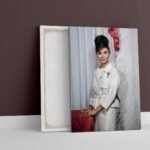 Shahbanu Farah White Gown Canvas Print – Persian Imperial Historic Wall Art — detail 4