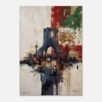 Shahyad Tower and the Lion & Sun Flag – Symbolic Canvas Wall Art — detail 3