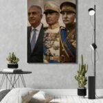 Three Pahlavi Kings Canvas Wall Art – Royal Persian Historic Decor — detail 7