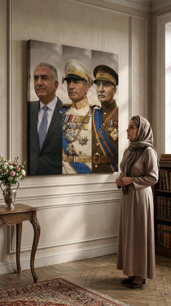 Three Pahlavi Kings Canvas Wall Art – Royal Persian Historic Decor — detail 8