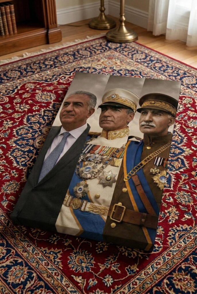 Three Pahlavi Kings Canvas Wall Art – Royal Persian Historic Decor — detail 9